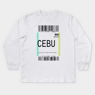 Cebu Philippines Plane Ticket Kids Long Sleeve T-Shirt